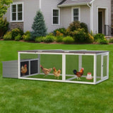20.93ft Large Wooden Chicken Coop Outdoor Hen House with Nesting Box & Weatherproof Asphalt Roof, W773P331679