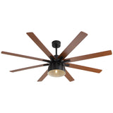 ZUN 66 Inch Ceiling Fan With 6 Speed Wind 8 Dual Colors Blades Remote Control Reversible DC Motor With W934P211103