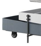 Grey and White High Gloss Coffee Table with Lift Top B062P209130