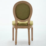 A&A Furniture,French Style Solid Wood Frame Antique Painting Linen Fabric Back Dining Chair,Set of W1143P323333