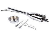 30" Chrome Tilt Street Rod Floor Shift Steering Column with Wheel Adapter No Key 49108082