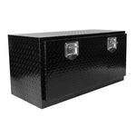 ZUN 36 inch Heavy Duty Black Aluminum Tread Tool Box Truck Trailer Underbody Storage+Locks With T-Handle W1239123722