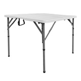Techni Home 34in Square Folding Table, Height Adjustable Foldable Table with Easy-Carry Handle B031P283773