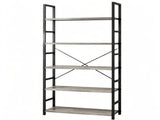 62"x 24" Freestanding Bookshelf 5 Tier Bookcase Open Display Storage Shelf with Metal Frame, Wood 77239285