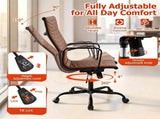 Ergonomic PU Leather High Back Office, 4" Height Adjustable & 90&deg-110&deg Rocking Executive Desk 71881840
