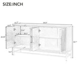 TREXM Retro-Style Sideboard with Adjustable Shelves, Rectangular Metal Handles and Legs for Kitchen, N715P232695M