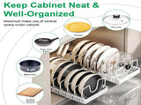 Adjustable Carbon Steel Sliding Cookware Storage Rack, Anti-Rust Pull Out Pan Lid Holder for Cutting 27997751