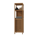 ZUN Large capacity multifunctional bamboo storage cabinet furniture for bathroom and living room W2207P147165