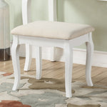 ZUN Ashley Wood Make-Up Vanity Table and Stool Set, White T2574P163837