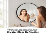 Round Wall Mirror,Bathroom Mirror Shatterproof with Hook,HD Anti-Fog for Over 98118312