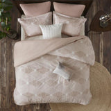 Cotton Jacquard Comforter Set Blush Full/Queen B035128789