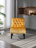 COOLMORE Modern Velvet Armless Accent Living Room Chair / Leisure Chair,Upholstered Fabric Button W39550127
