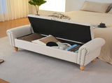 Storage Ottoman, Fabrices End of Bed with Solid Wood Legs Upholstered Ottoman 56830170