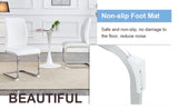 ZUN Luxury Simple Arch Chair - Set of 2 White PU Material High Resilience Dining Chair with Arched Metal W1151P154869