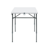 4 Foot Fold-in-Half Adjustable Folding Table, White 45782455