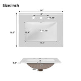 24"Bathroom Vanity with Sink, MDF Cabinet with Solid Wood Frame, 1 Divided Drawer and 2 Soft Close N729P321378B