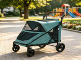66 LBS Capacity Teal Pet Stroller for Large Dogs, All-Terrain Spring Suspension, 8-Position 98485248