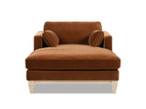 Knox 65" Modern Farmhouse Chaise Lounge Chair, Burnt Orange Performance Velvet B2719P391773