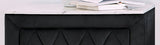 1pc Faux Marble Top Nightstand 2- Drawers Storage Gray Finish Button Tufted Faux Crystal Tufted B011P265734