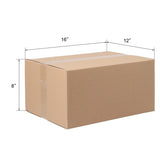 50 pieces, 16" x 12" x 8" thickness 3mm corrugated cardboard box, brown paper 68908378