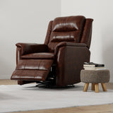 Global Home Swivel Glider Recliner with Manual Footrest In Brazil Cognac B339P333956