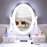 ZUN With Light Bulb Single Mirror 5 Drawer Dressing Table White 60709581