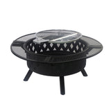 ZUN 39-inch fire pit, outdoor wood-burning barbecue pit bowl, steel round table for picnic on backyard W1951P254225