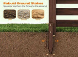 3Panel Solid Fir Wood Outdoor Privacy Screen, NoDig Air Conditioner Cover Fence with Ground 45724696
