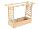 43.5*17.5*44.5 In Fir With Arched Lattice Raised Garden Bed Wooden Planting Frame Natural 76525106