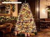 7FT Gray Pre-Lit Feather Style Christmas Tree, , 614 Branch Tips, 250 Warm White LEDs, Hinged 60552857