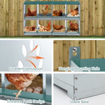 ZUN 8 Compartment Chicken Nesting Boxes,For Laying Eggs, Metal Poultry Nest Box Wall Mount for Chickens, W1422P246453