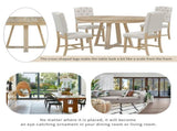5-Piece Retro Functional Set, Round Table with a 16"W Leaf and 4 Upholstered Chairs for 95277945
