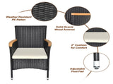 7 Piece Patio Dining Set, Outdoor Patio Conversation Set with Acacia Wood Table Top and Rattan 57865611