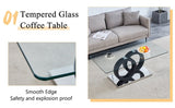 Modern Style Glass Top MDF Coffee Table Black Base, Suitable for Living Rooms and Lounge Areas, W3226P279046