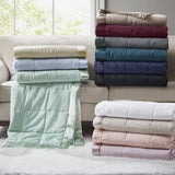 Lightweight Down Alternative Blanket with Satin Trim Black King B035P266699