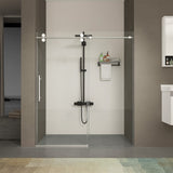 56"-60"W x 76"H Frameless Shower Door, Sliding Shower Door, with Premium 3/8" Thick Tempered W2011P197884