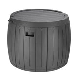 ZUN 36 Gallon Round Deck Box, Thickened Outdoor Storage Box for Patio Furniture, Garden Tools, Pool 03988130