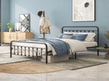 FULL Metal Platform Bed Frame with Headboard, Strong Slat Support, No Box Spring Needed,Easy W84034826
