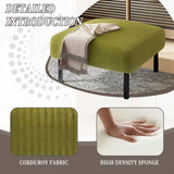 UNITED WE WIN Small Ottoman Footstool with Legs, Corduroy Fabric Ottoman Foot Stool with Soft Padded W1568P307256
