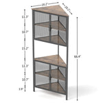 ZUN 5-Tier Shelves with Metal Mesh Door, Bookcase Storage Shelf Corner Shelf for Small Space, Living W2167P182341