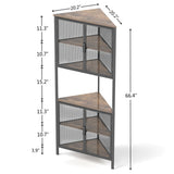 ZUN 5-Tier Shelves with Metal Mesh Door, Bookcase Storage Shelf Corner Shelf for Small Space, Living W2167P182341