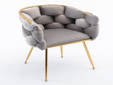 Luxury modern simple leisure velvet single sofa chair bedroom lazy person household dresser stool W117067861