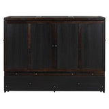 Queen Size Murphy Bed with USB Port and a Large Drawer, Espresso N708P205905P