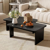 U-Can Modern Minimalist Coffee Table Set, Rectangle Coffee Table with Splicing Design, N724P232174B