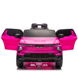 ZUN 12V Kids Ride on Car W/Parents Control,Licensed Chevrolet Silverado,Four-wheel suspension,LED W1578P202306