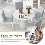 ZUN 5-piece Dining Set Retro Round Table with 4 Upholstered Chairs for Living Room, Dining Room 91594023