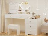 Fashion Vanity Desk with Mirror Lights for Makeup Cushioned Chair, Vanity Mirror with Lights 28245487