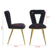 black and gold Modern chair with iron tube legs, soft cushions and comfortable backrest, W234P271308