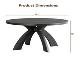 Round Coffee Table, 31.5 Inch Circular Center Table with Curved Cross Legs, Melamine Laminated MDF 68345383