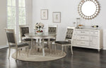 ZUN Round Dining Table Silver / Grey Finish Rubber wood Frame Center Glass Top Dinette Table HS00F2428-ID-AHD